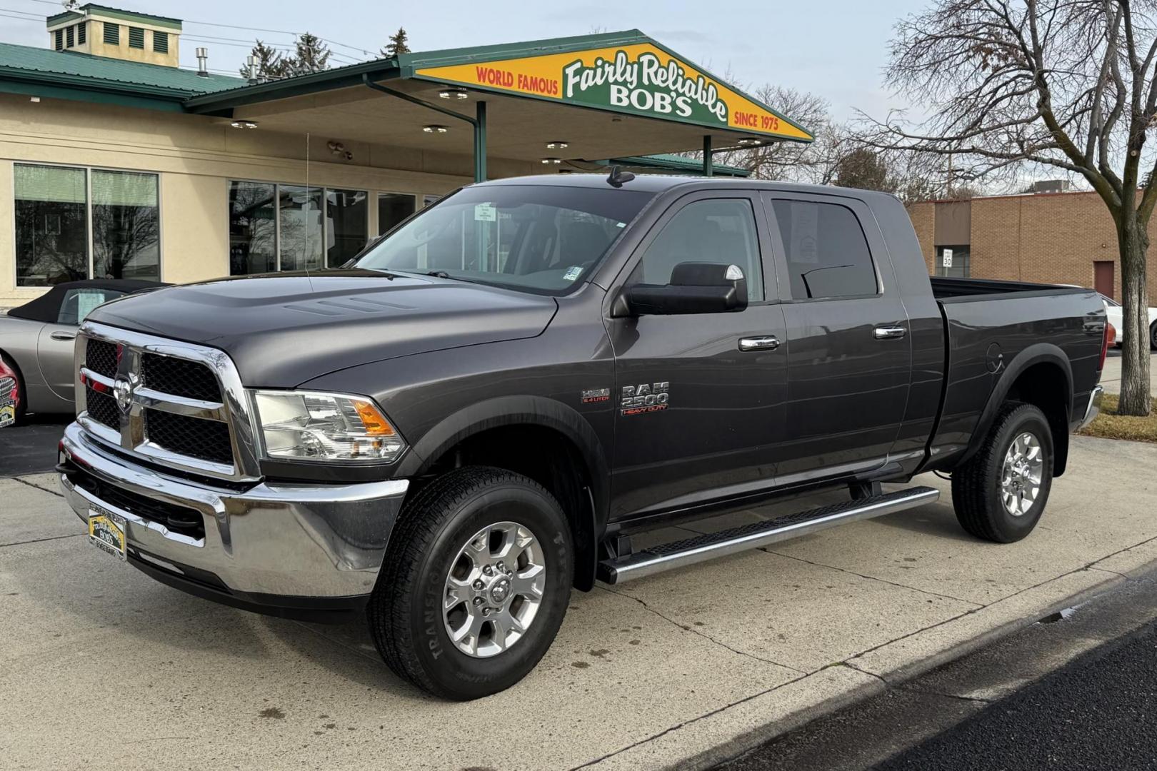 2014 Granite Crystal Metallic Clearcoat /Gray RAM 2500 Mega Cab SLT (3C6UR5MJ2EG) with an V8 6.4 liter engine, Automatic 6 Speed transmission, located at 2304 W. Main St., Boise, ID, 83702, (208) 342-7777, 43.622105, -116.218658 - Updated Stinger Audio! Apple Car Play/Android Auto! - Photo#0