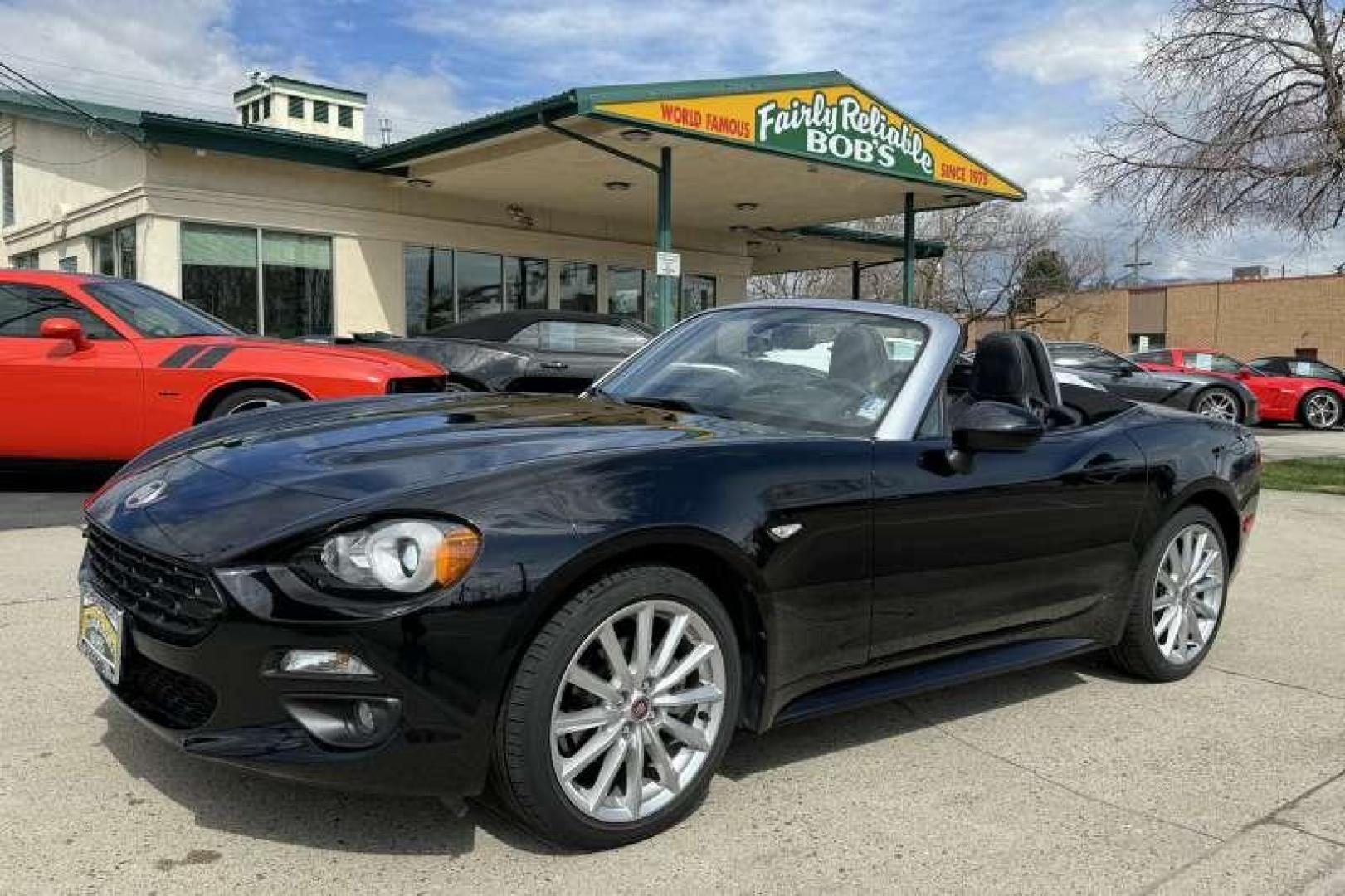 2017 Black /Black Fiat 124 Spider Lusso (JC1NFAEK0H0) with an 4 Cyl 1.4 Liter Turbo engine, Automatic transmission, located at 2304 W. Main St., Boise, ID, 83702, (208) 342-7777, 43.622105, -116.218658 - Ready For Fun In The Sun! Low Mileage Cruiser! - Photo#0