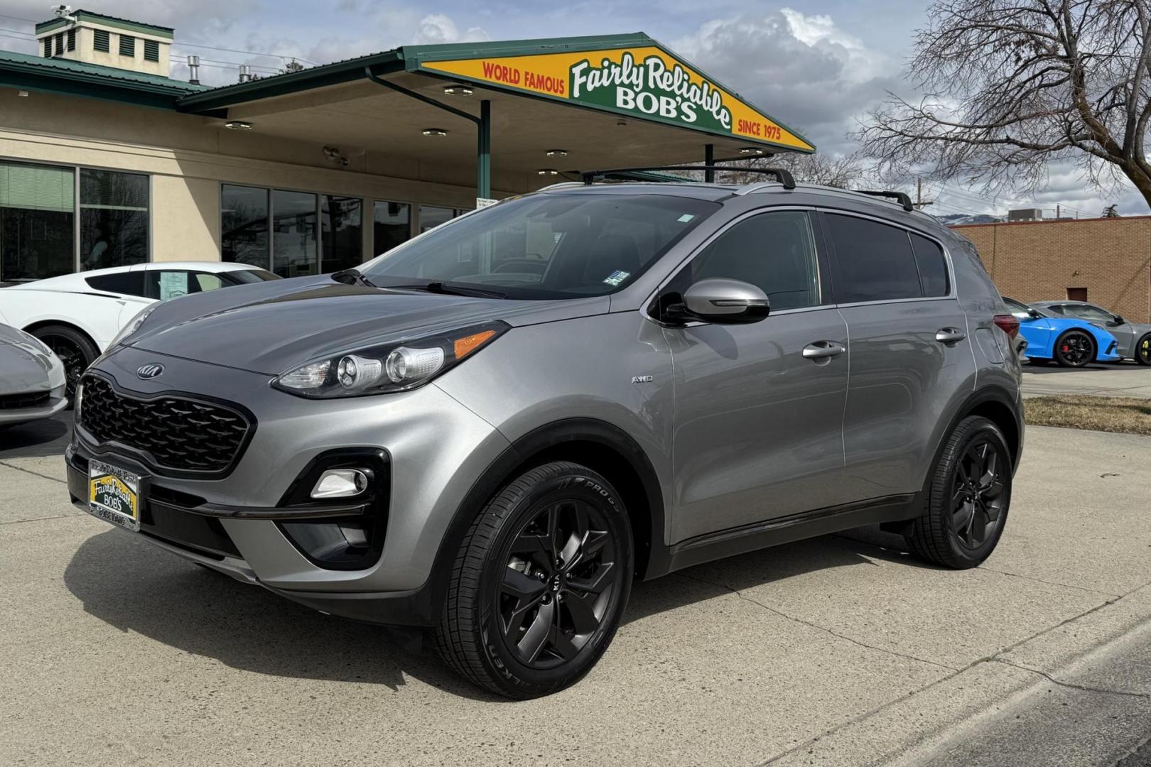 2020 Steel Gray /Black Kia Sportage S (KNDP6CAC1L7) with an 4 Cyl 2.4 Liter engine, Automatic transmission, located at 2304 W. Main St., Boise, ID, 83702, (208) 342-7777, 43.622105, -116.218658 - All Wheel Drive And Ready To Go! - Photo#0