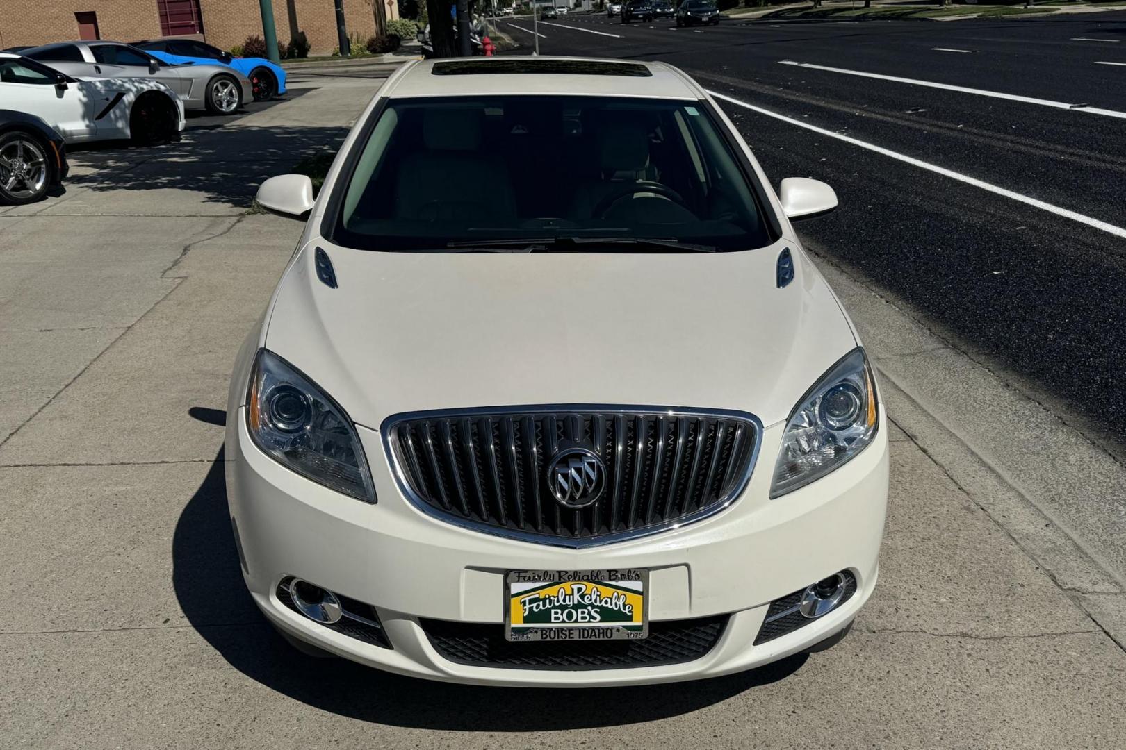 2015 White Diamond Pearl /Light Oak Buick Verano Leather Group (1G4PS5SK4F4) with an 4 Cyl 2.4 Liter engine, Automatic transmission, located at 2304 W. Main St., Boise, ID, 83702, (208) 342-7777, 43.622105, -116.218658 - Well Optioned And Loaded With Safety Features! - Photo#3