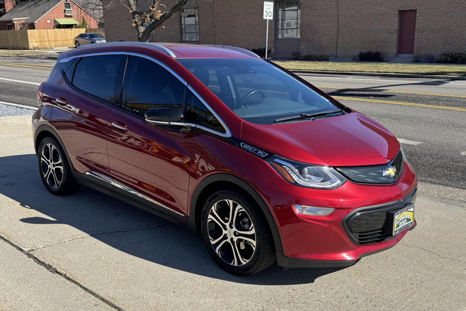 2019 Cajun Red /Gray Chevrolet Bolt Premier Premier (1G1FZ6S00K4) with an 60 kWh engine, Automatic transmission, located at 2304 W. Main St., Boise, ID, 83702, (208) 342-7777, 43.622105, -116.218658 - Limited Battery Warranty Until November of 2030 or 126,547 Miles! - Photo#2