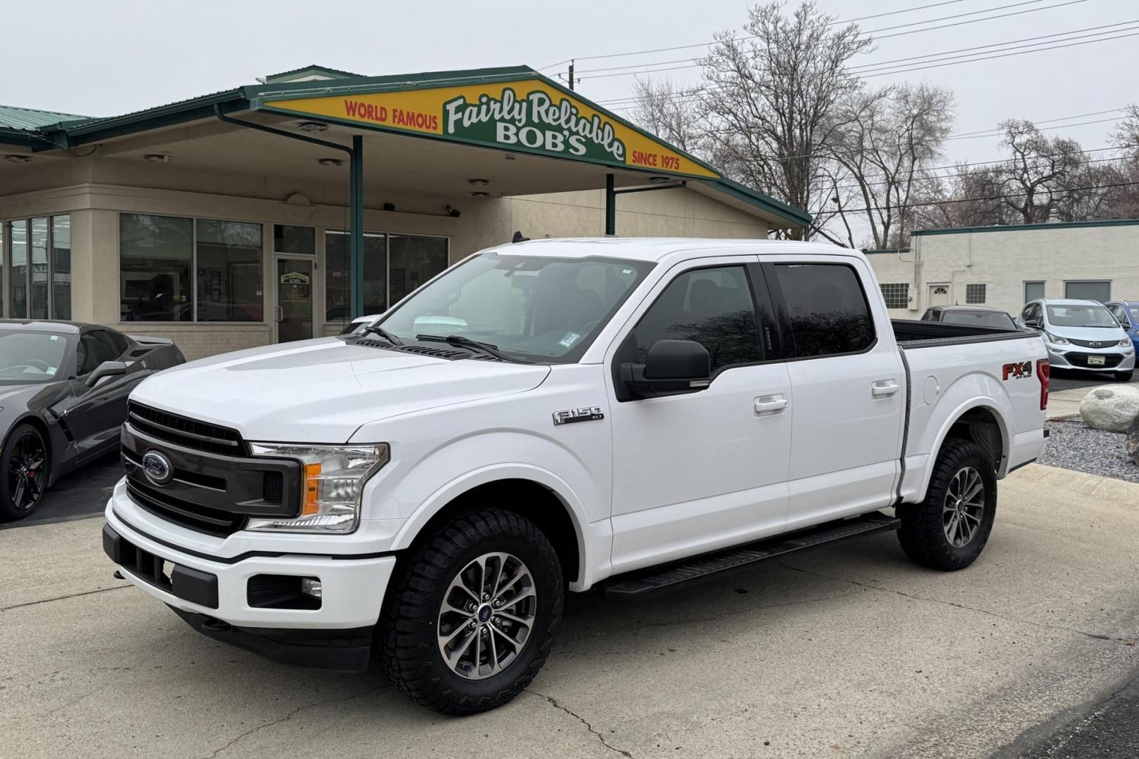 2020 Oxford White /Black Ford F-150 Super Crew XLT (1FTEW1E57LK) with an V8 5.0 Liter engine, Automatic 10 Speed transmission, located at 2304 W. Main St., Boise, ID, 83702, (208) 342-7777, 43.622105, -116.218658 - New Tires! Clean 4x4! - Photo#0