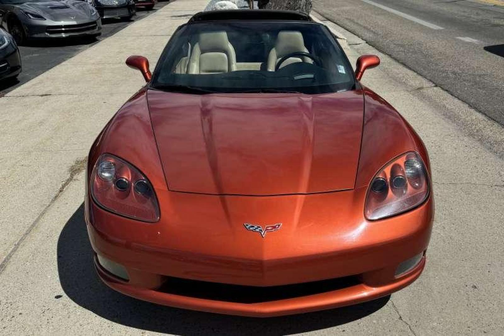 2005 Daytona Sunset Orange /Cashmere CHEVROLET CORVETTE BASE (1G1YY24U555) with an 6.0L LS2 V8 SFI engine, Automatic transmission, located at 2304 W. Main St., Boise, ID, 83702, (208) 342-7777, 43.622105, -116.218658 - Photo#3