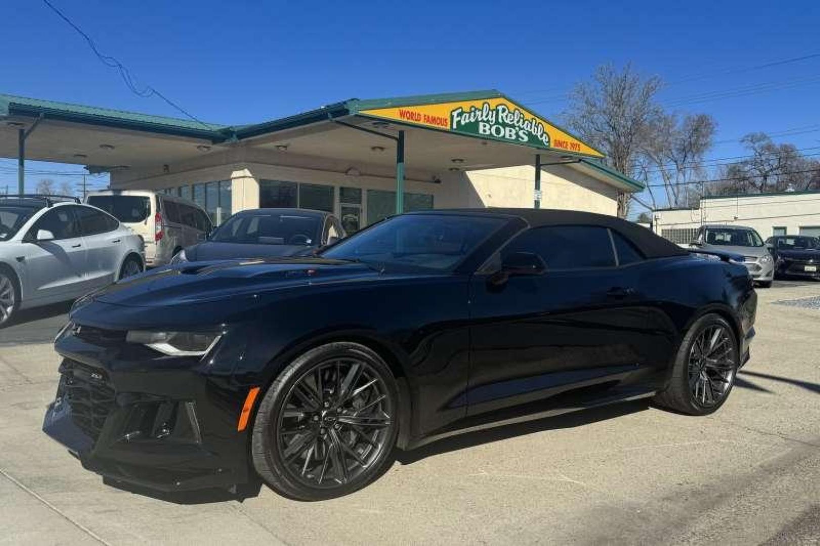 2022 Black /Black Chevrolet Camaro ZL1 Convertible (1G1FK3D67N0) with an V8 6.2 Liter Supercharged engine, Automatic transmission, located at 2304 W. Main St., Boise, ID, 83702, (208) 342-7777, 43.622105, -116.218658 - Photo#16