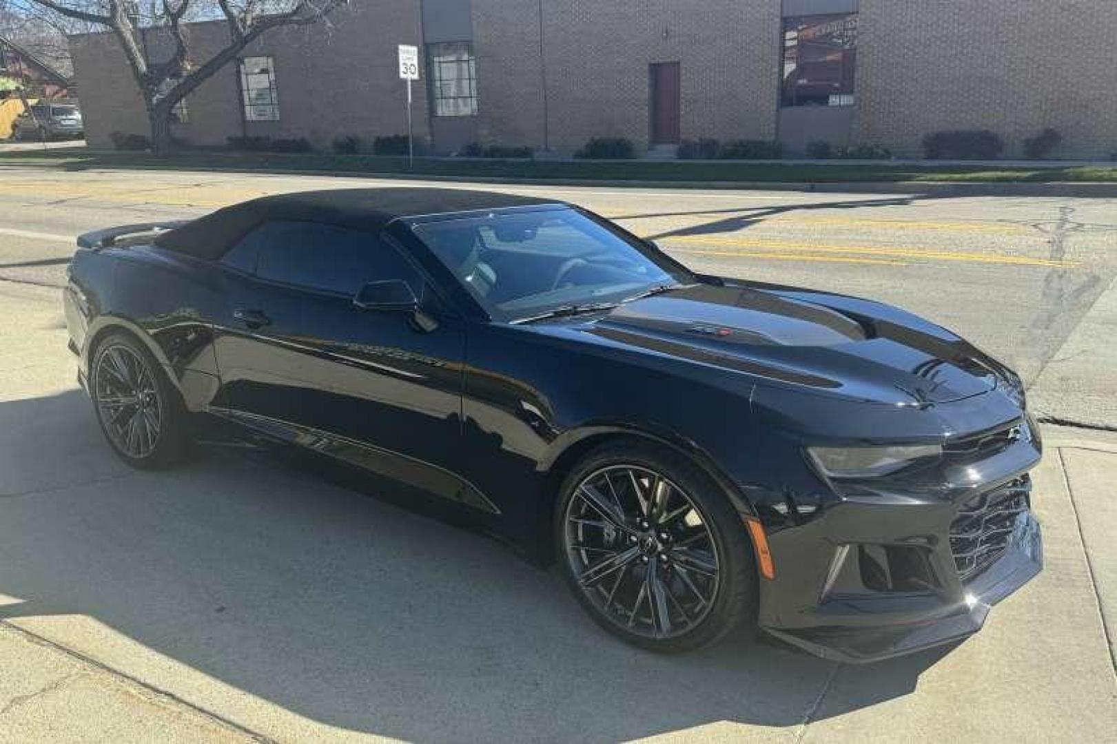 2022 Black /Black Chevrolet Camaro ZL1 Convertible (1G1FK3D67N0) with an V8 6.2 Liter Supercharged engine, Automatic transmission, located at 2304 W. Main St., Boise, ID, 83702, (208) 342-7777, 43.622105, -116.218658 - Photo#19