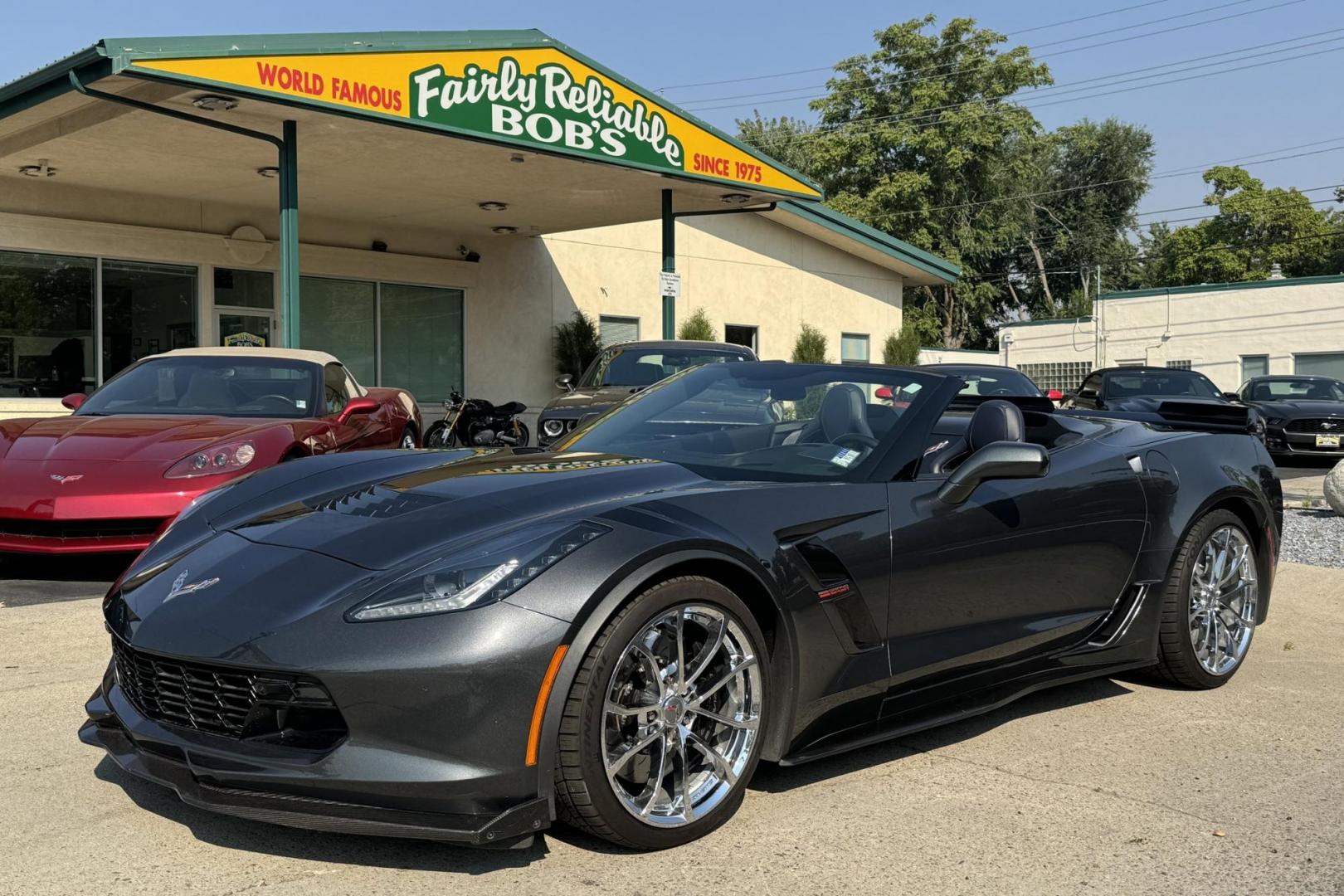 2017 Watkins Glen Gray Metallic /Blue Chevrolet Corvette Stingray Grand Sport 3LT (1G1YZ3D74H5) with an V8 6.2 Liter engine, 7 Speed Manual transmission, located at 2304 W. Main St., Boise, ID, 83702, (208) 342-7777, 43.622105, -116.218658 - 2017 Chevrolet Corvette Grand Sport 3LT Convertible! 7 Speed Manual Transmission! Rare Combination! - Photo#0