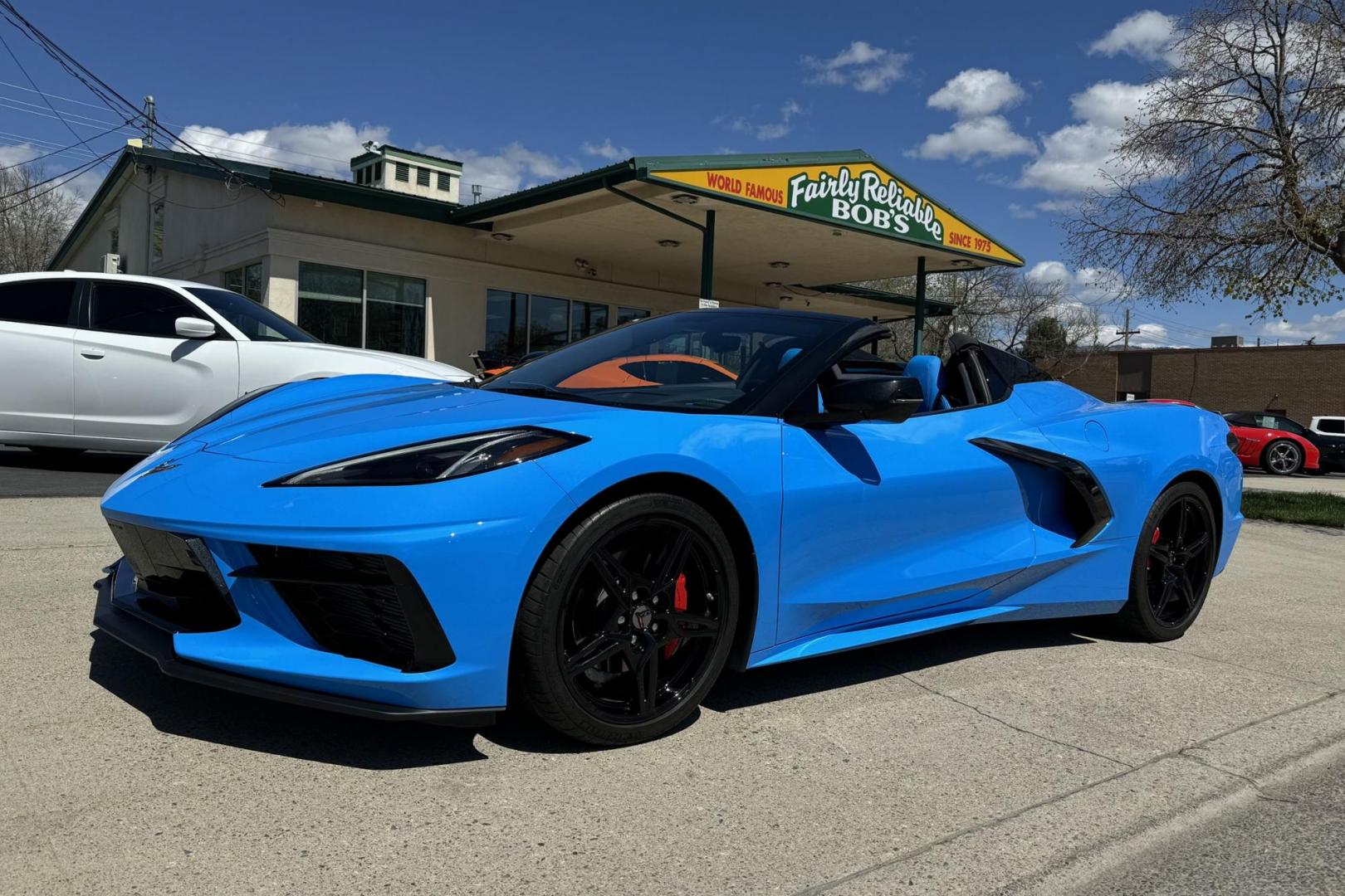 2022 Rapid Blue /Tension With Twilight Blue Dipped Chevrolet Corvette Stingray 3LT (1G1YC3D44N5) with an V8 6.2 Liter engine, Automatic 8 Speed transmission, located at 2304 W. Main St., Boise, ID, 83702, (208) 342-7777, 43.622105, -116.218658 - 3LT C8 Convertible! Clean! - Photo#0