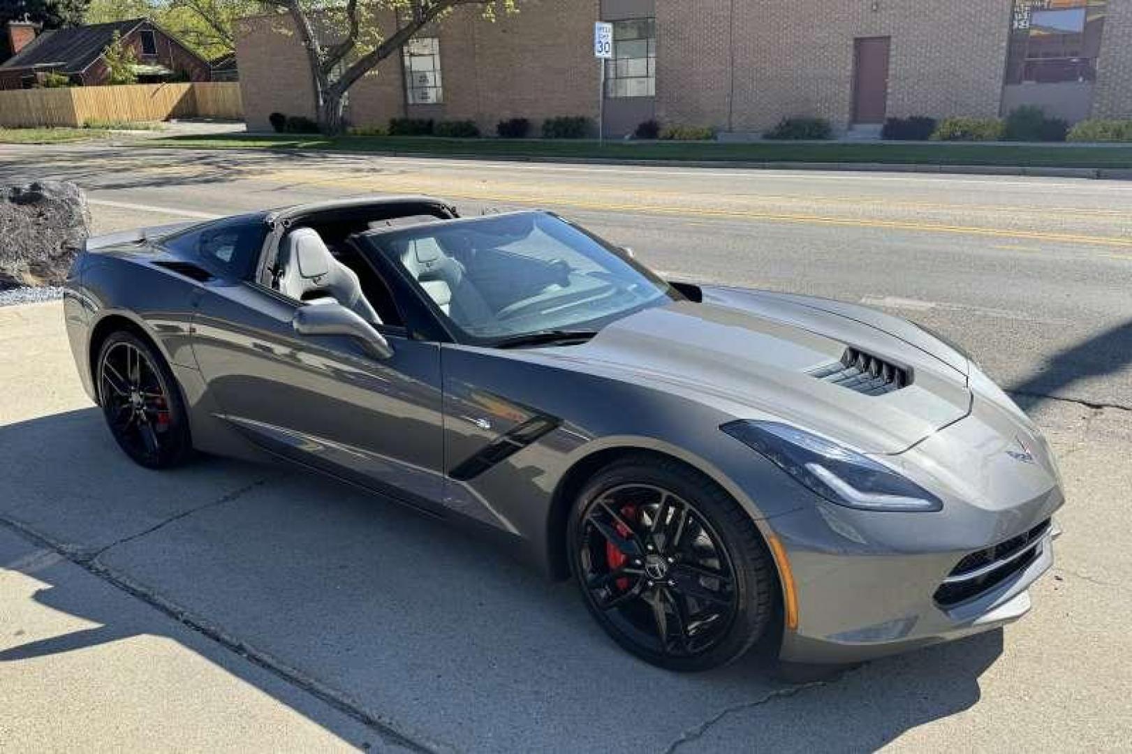 2015 Shark Grey /Gray Chevrolet Corvette Stingray Z51 3LT (1G1YM2D70F5) with an 6.2L (376 CI) V8 DI engine, Automatic 8 Speed transmission, located at 2304 W. Main St., Boise, ID, 83702, (208) 342-7777, 43.622105, -116.218658 - 2015 Chevrolet Corvette Stingray 3LT Z51! - Photo#2