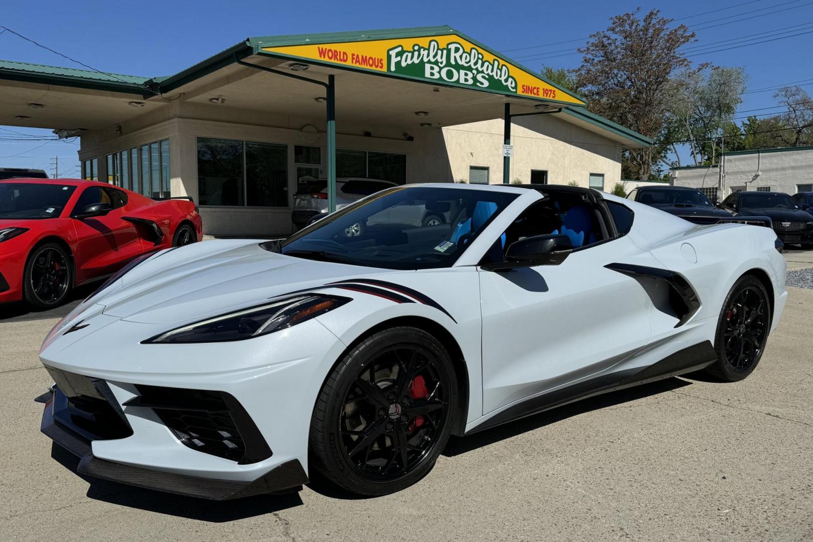 2020 Ceramic Matrix Gray /Tension/Twilight Blue Chevrolet Corvette Stingray 3LT Z51 (1G1Y82D43L5) with an V8 6.2 Liter engine, Automatic transmission, located at 2304 W. Main St., Boise, ID, 83702, (208) 342-7777, 43.622105, -116.218658 - Own The Legend! Beautiful Car! The Whole Car Has Been Encased In Paint Protection Film! - Photo#0