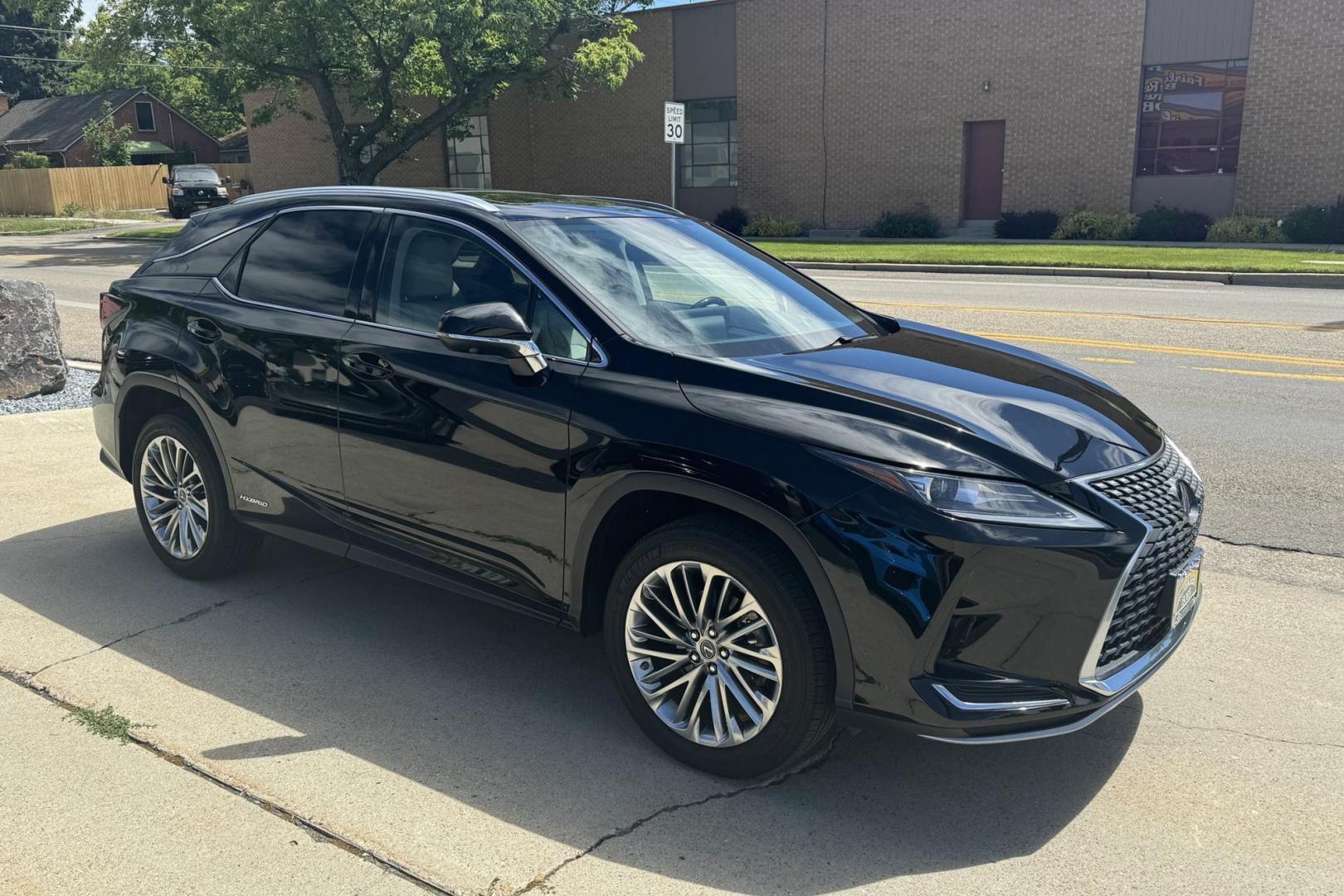 2021 Obsidian /Galvanized Light Shale Lexus RX 450h RX 450H (2T2JGMDA7MC) with an V6 3.5 Liter Hybrid engine, Electronically Controlled CVT transmission, located at 2304 W. Main St., Boise, ID, 83702, (208) 342-7777, 43.622105, -116.218658 - 2021 LEXUS - Photo#2