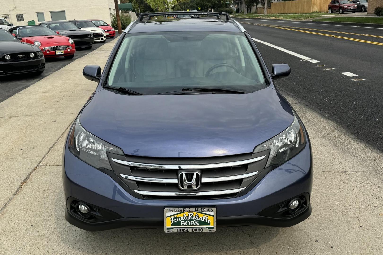 2013 Twilight Blue /Gray Honda CR-V EX-L (2HKRM4H73DH) with an 4 Cyl 2.4 Liter engine, Automatic 5 Speed transmission, located at 2304 W. Main St., Boise, ID, 83702, (208) 342-7777, 43.622105, -116.218658 - One Family Owned Idaho Car! - Photo#3