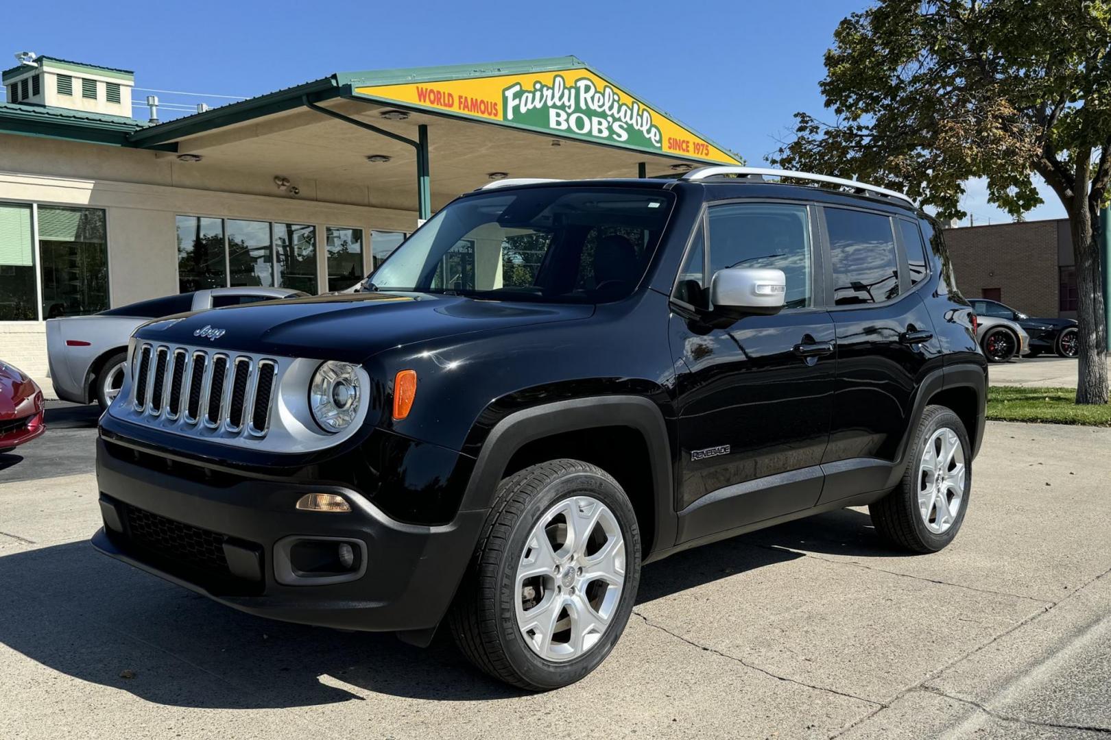 2017 Black /Black Jeep Renegade Limited (ZACCJBDB2HP) with an 4 Cyl 2.4 Liter engine, Automatic 9 Speed transmission, located at 2304 W. Main St., Boise, ID, 83702, (208) 342-7777, 43.622105, -116.218658 - New Tires! Well Optioned Jeep! - Photo#0