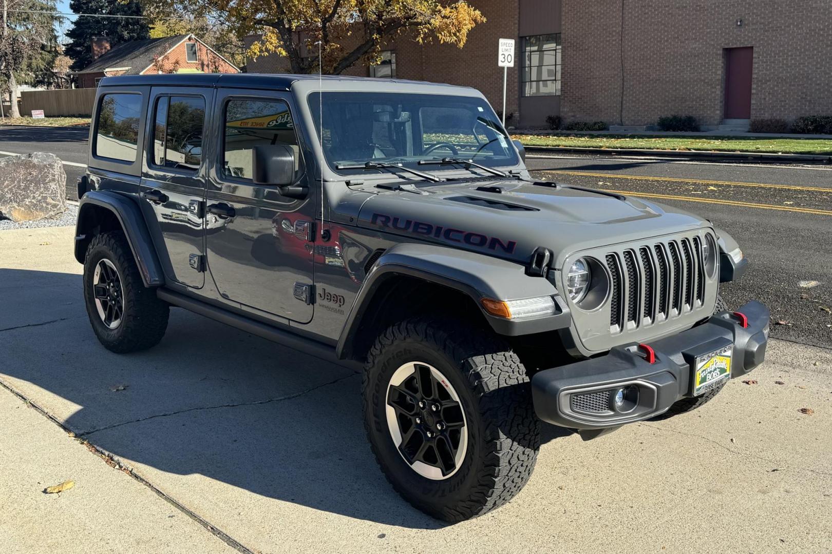 2021 Sting Gray /Black Jeep Wrangler Unlimited Rubicon (1C4HJXFG2MW) with an V6 3.6 Liter engine, Automatic 8 Speed transmission, located at 2304 W. Main St., Boise, ID, 83702, (208) 342-7777, 43.622105, -116.218658 - Off Road Capable! Ready To Go! - Photo#2