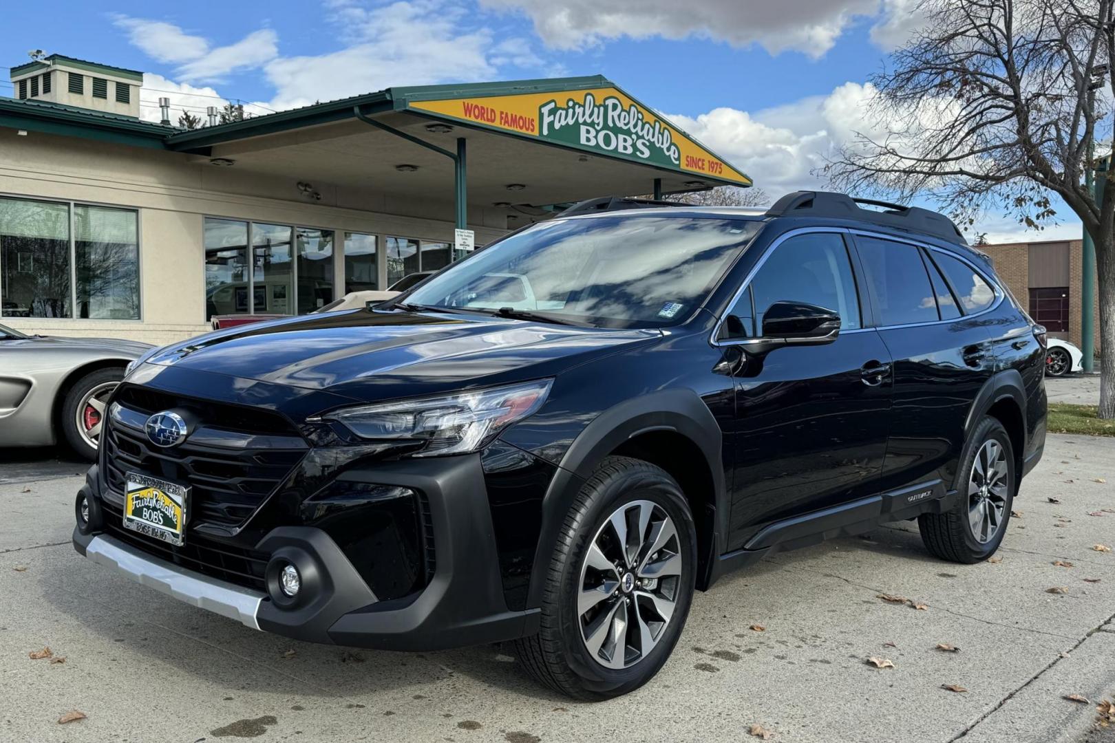 2023 Crystal Black Silica /Black Subaru Outback Limited XT (4S4BTGND6P3) with an H4 2.4 Liter DOHC Turbo engine, Automatic transmission, located at 2304 W. Main St., Boise, ID, 83702, (208) 342-7777, 43.622105, -116.218658 - Remaining Factory Warranty! - Photo#0