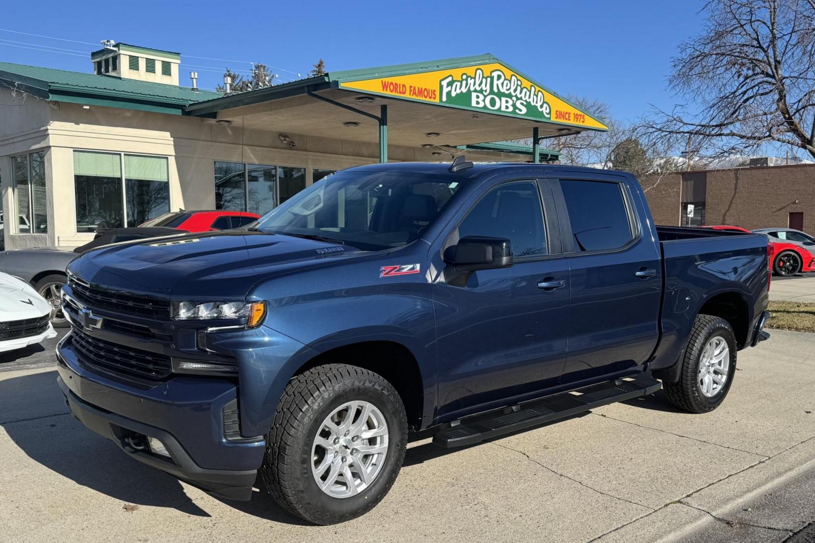 2021 Blue /Black Chevrolet Silverado 1500 RST Z/71 (1GCUYEET8MZ) with an 6 Cyl 3.0 Liter Turbo Diesel engine, Automatic 10 Speed transmission, located at 2304 W. Main St., Boise, ID, 83702, (208) 342-7777, 43.622105, -116.218658 - New Tires And Ready To Haul! - Photo#0