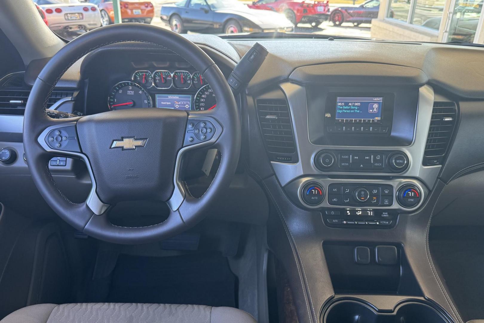 2015 Champagne Silver Metallic /Cocoa/Dune Chevrolet Tahoe LS (1GNSKAKC6FR) with an V8 5.3 Liter engine, Automatic 6 Speed transmission, located at 2304 W. Main St., Boise, ID, 83702, (208) 342-7777, 43.622105, -116.218658 - Low Mileage And Seats 8! - Photo#13