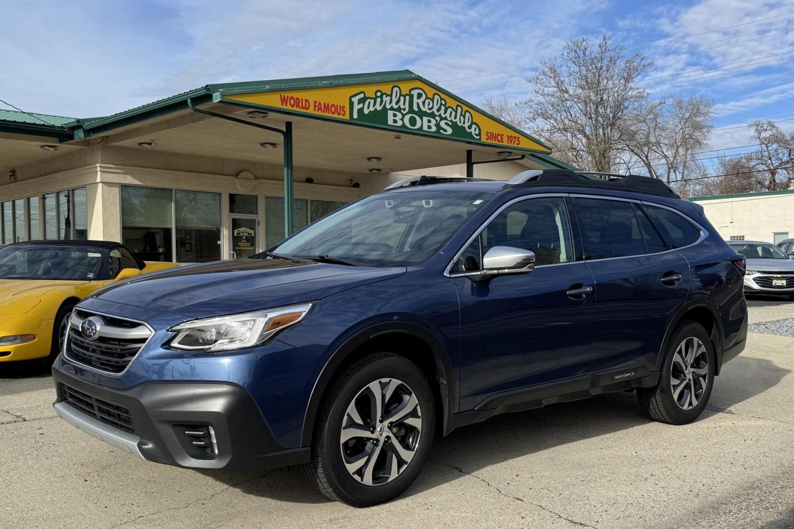 2022 Abyss Blue Pearl /Java Brown Nappa Leather Subaru Outback Touring (4S4BTGPD2N3) with an H4 2.4 Liter Turbo engine, Automatic transmission, located at 2304 W. Main St., Boise, ID, 83702, (208) 342-7777, 43.622105, -116.218658 - Clean Low Mileage And Highly Optioned! - Photo#0