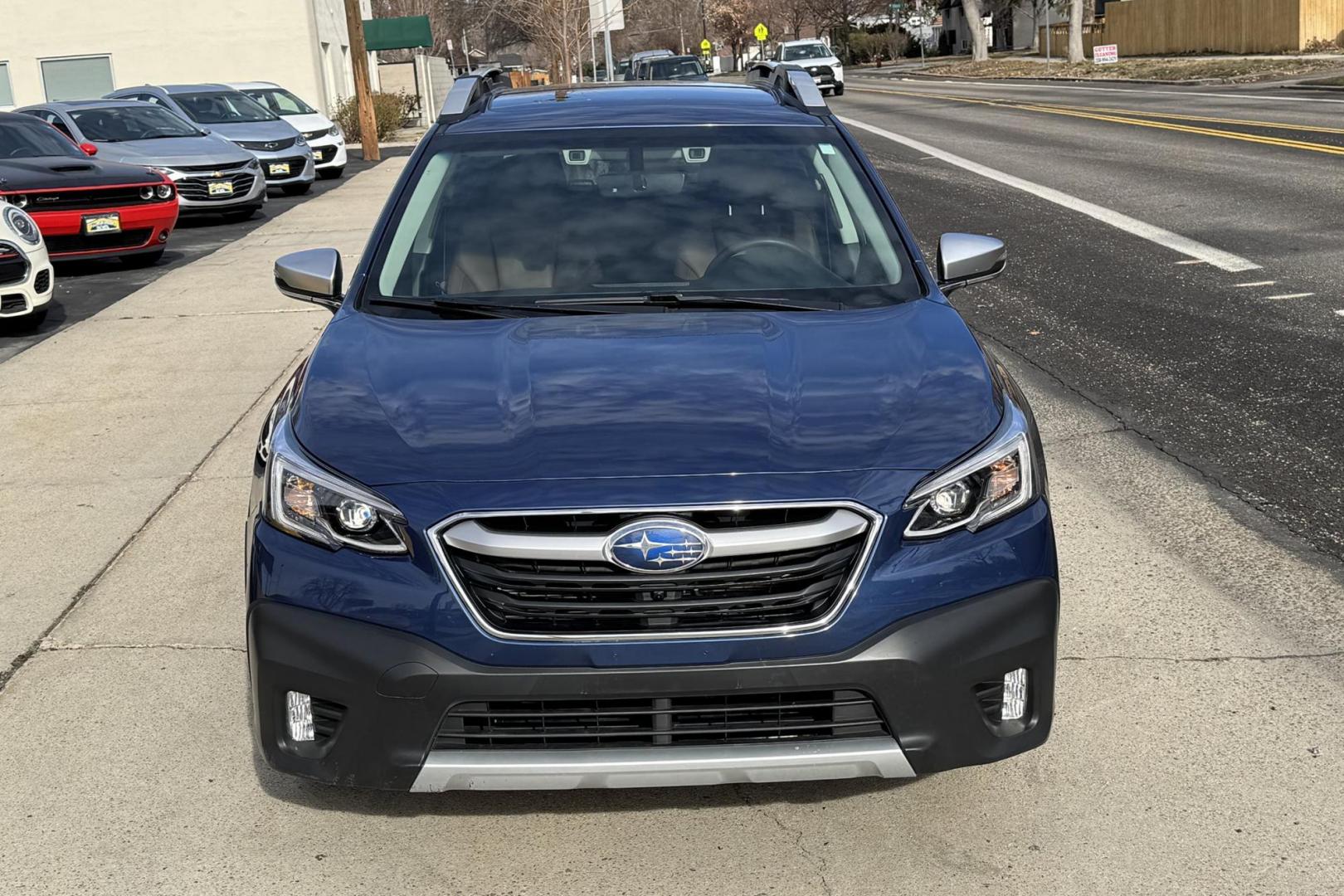 2022 Abyss Blue Pearl /Java Brown Nappa Leather Subaru Outback Touring (4S4BTGPD2N3) with an H4 2.4 Liter Turbo engine, Automatic transmission, located at 2304 W. Main St., Boise, ID, 83702, (208) 342-7777, 43.622105, -116.218658 - Clean Low Mileage And Highly Optioned! - Photo#1