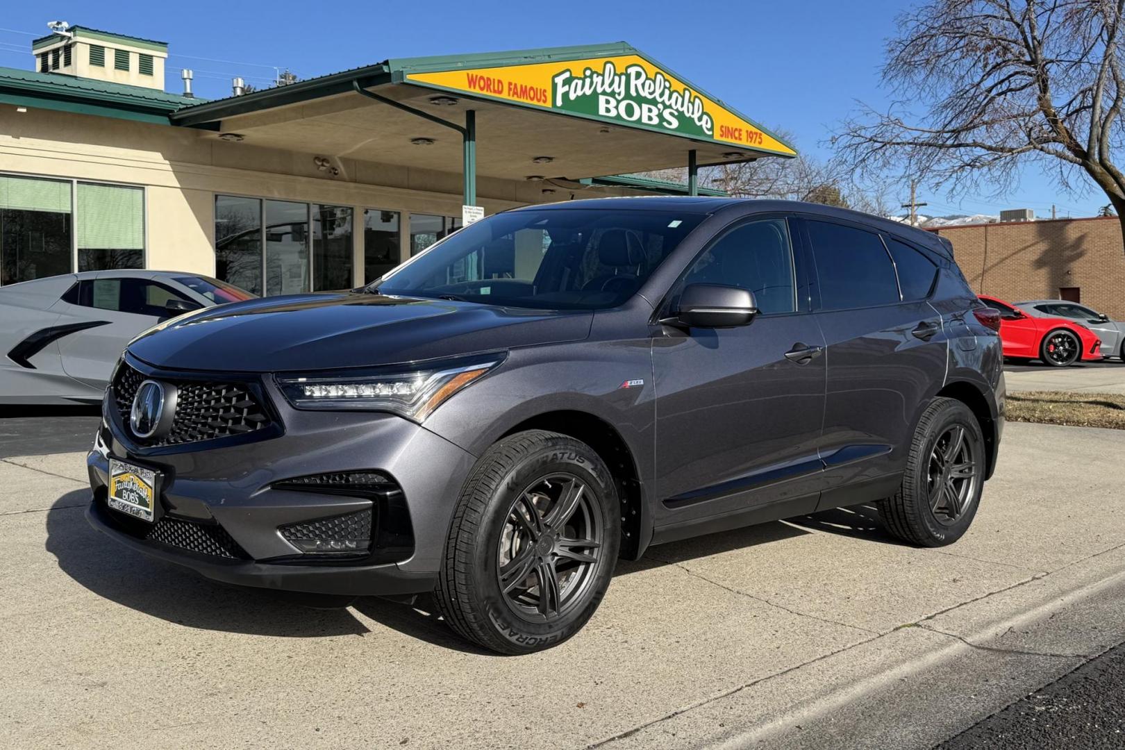 2019 Modern Steel Metallic /Black Acura RDX W/ A-Spec Pkg (5J8TC2H68KL) with an 4 Cyl 2.0 Liter Turbo engine, Automatic 10 Speed transmission, located at 2304 W. Main St., Boise, ID, 83702, (208) 342-7777, 43.622105, -116.218658 - New Tires! Highly Optioned! - Photo#0