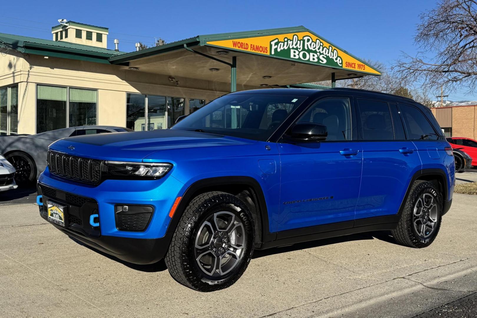 2022 Hydro Blue Pearl /Black Jeep Grand Cherokee 4xe Trailhawk (1C4RJYC67N8) with an 4 Cyl 2.0 Liter Hybrid engine, Automatic 8 Speed transmission, located at 2304 W. Main St., Boise, ID, 83702, (208) 342-7777, 43.622105, -116.218658 - Luxury And Economy! All In One! - Photo#0