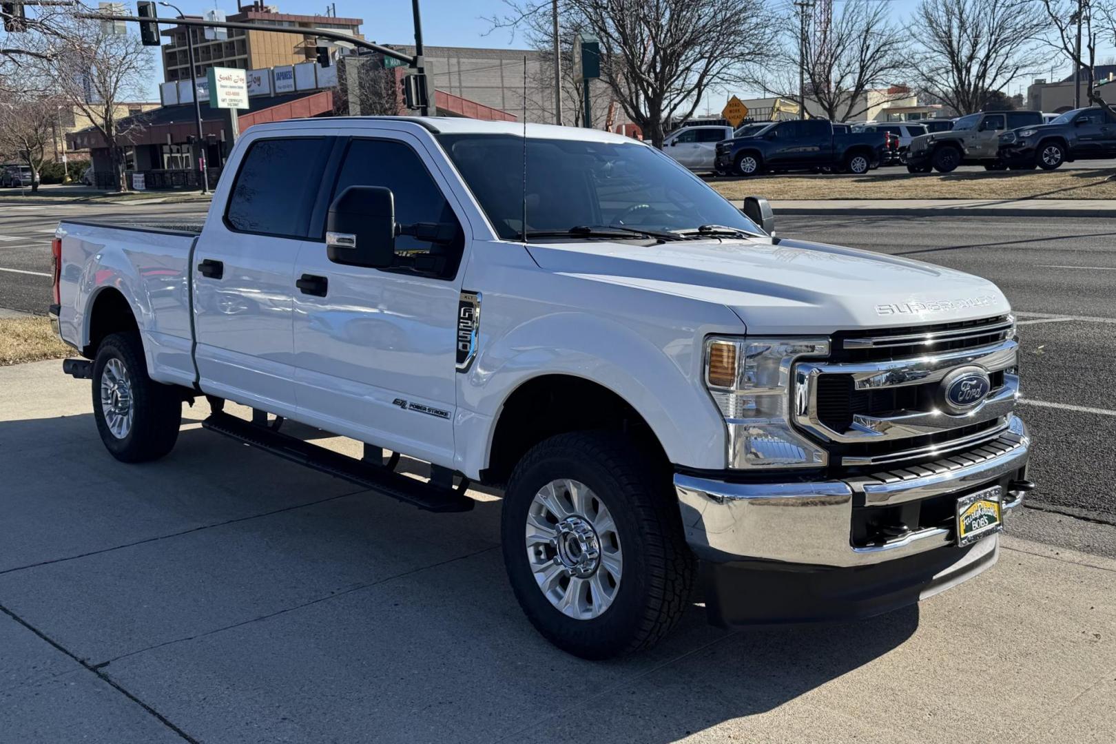 2022 Oxford White /Gray Ford F-250 XLT (1FT7W2BT3NE) with an V8 6.7 Liter Turbo Diesel engine, Automatic 10 Speed transmission, located at 2304 W. Main St., Boise, ID, 83702, (208) 342-7777, 43.622105, -116.218658 - New Tires! Clean Diesel! - Photo#2