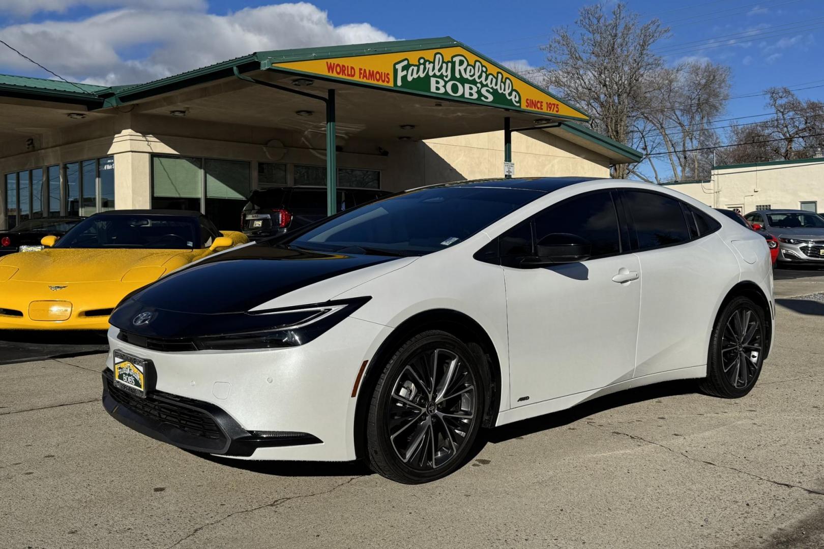 2023 Wind Chill Pearl /Black Toyota Prius XLE (JTDADABU8P3) with an 4 Cyl 2.0 Liter Hybrid engine, Automatic transmission, located at 2304 W. Main St., Boise, ID, 83702, (208) 342-7777, 43.622105, -116.218658 - All Wheel Drive! Up to 54 MPG!! - Photo#0