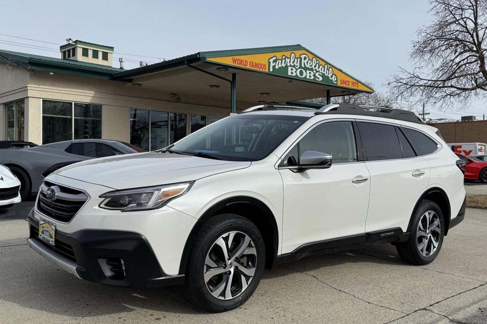 2021 Crystal White Pearl /Java Brown Nappa Leather Subaru Outback Touring XT (4S4BTGPDXM3) with an H4 2.4 Liter Turbo engine, Automatic transmission, located at 2304 W. Main St., Boise, ID, 83702, (208) 342-7777, 43.622105, -116.218658 - New Tires! Great Cars! - Photo#0