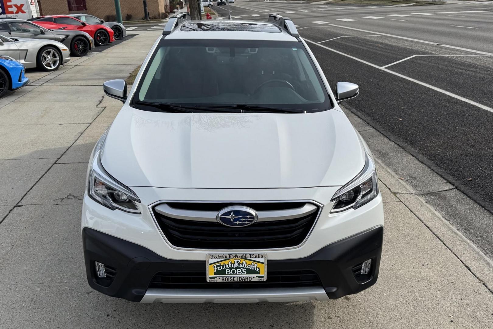 2021 Crystal White Pearl /Java Brown Nappa Leather Subaru Outback Touring XT (4S4BTGPDXM3) with an H4 2.4 Liter Turbo engine, Automatic transmission, located at 2304 W. Main St., Boise, ID, 83702, (208) 342-7777, 43.622105, -116.218658 - New Tires! Great Cars! - Photo#2