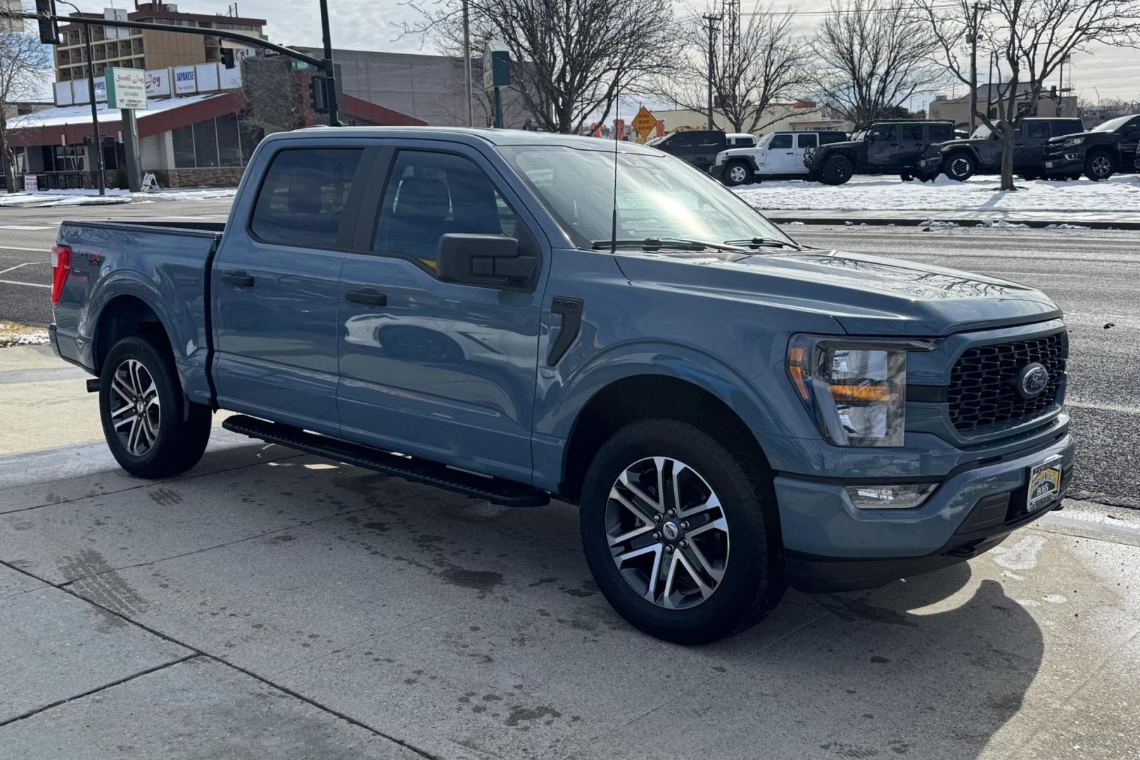 2023 Area 51 Blue /Black Ford F-150 XL STX (1FTEW1EPXPK) with an V6 2.7 Liter Twin Turbo engine, Automatic 10 Speed transmission, located at 2304 W. Main St., Boise, ID, 83702, (208) 342-7777, 43.622105, -116.218658 - Remaining Factory Warranty! Clean! - Photo#2