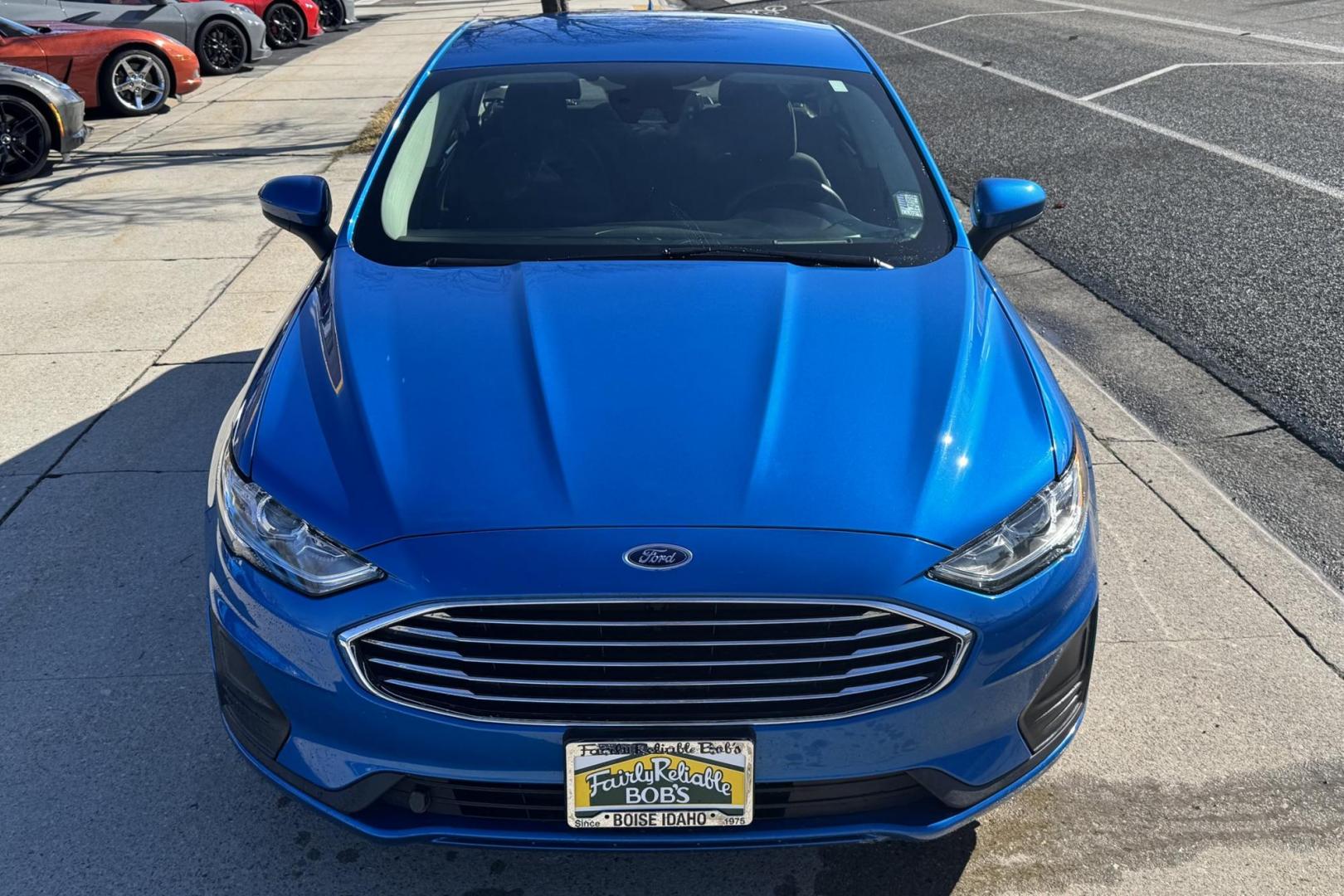 2020 Velocity Blue /Black Ford Fusion Hybrid SE (3FA6P0LU7LR) with an 4 Cyl 2.0 Liter Hybrid engine, Automatic transmission, located at 2304 W. Main St., Boise, ID, 83702, (208) 342-7777, 43.622105, -116.218658 - Low Mileage And Great Fuel Economy! - Photo#3