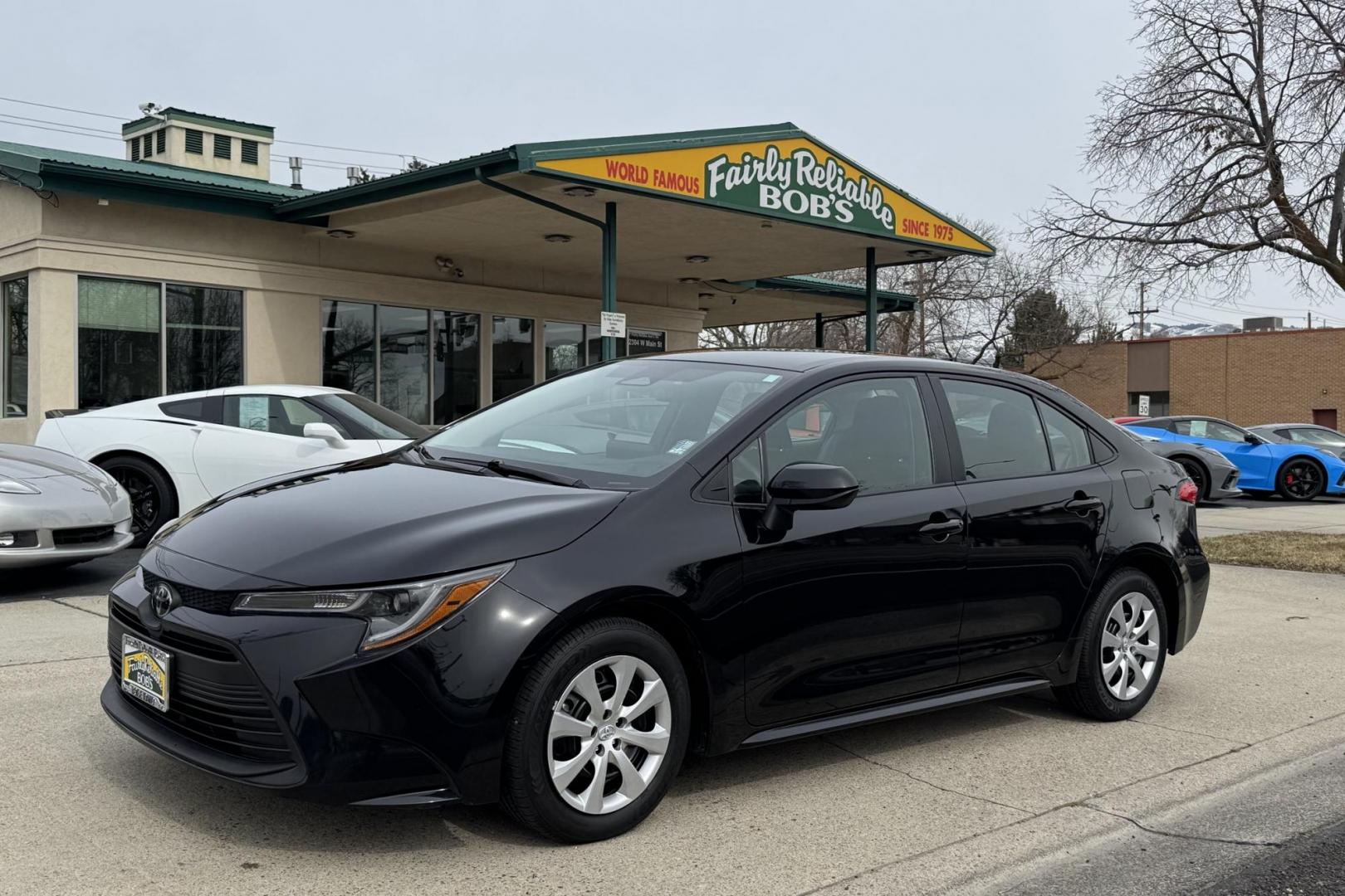 2023 Black /Black Toyota Corolla LE (5YFB4MDE4PP) with an 4 Cyl 2.0 Liter engine, Automatic transmission, located at 2304 W. Main St., Boise, ID, 83702, (208) 342-7777, 43.622105, -116.218658 - Great Fuel Economy! New Tires Too! - Photo#0